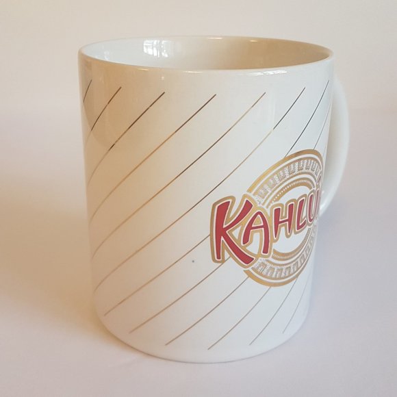 Set of 2 Vintage Kahlua Liqueur Mugs Teacups White Red Gold Kahlua Coffee Mugs - Picture 11 of 16